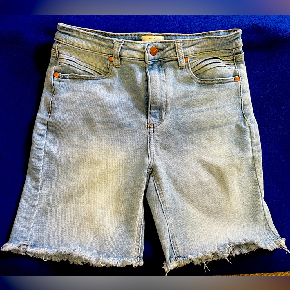 Anthropologie BOHME Denim Bermuda Cutoff Shorts Size 28
